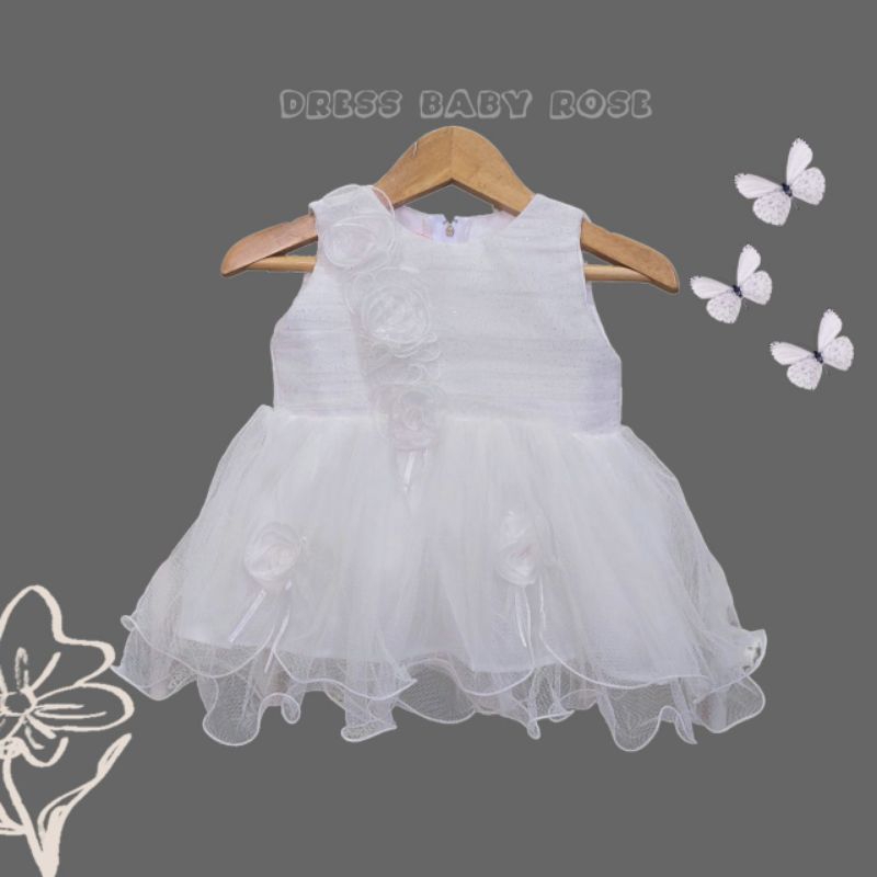 Gaun putih bayi,dress putih bayi,gaun anak perempuan,dress anak perempuan