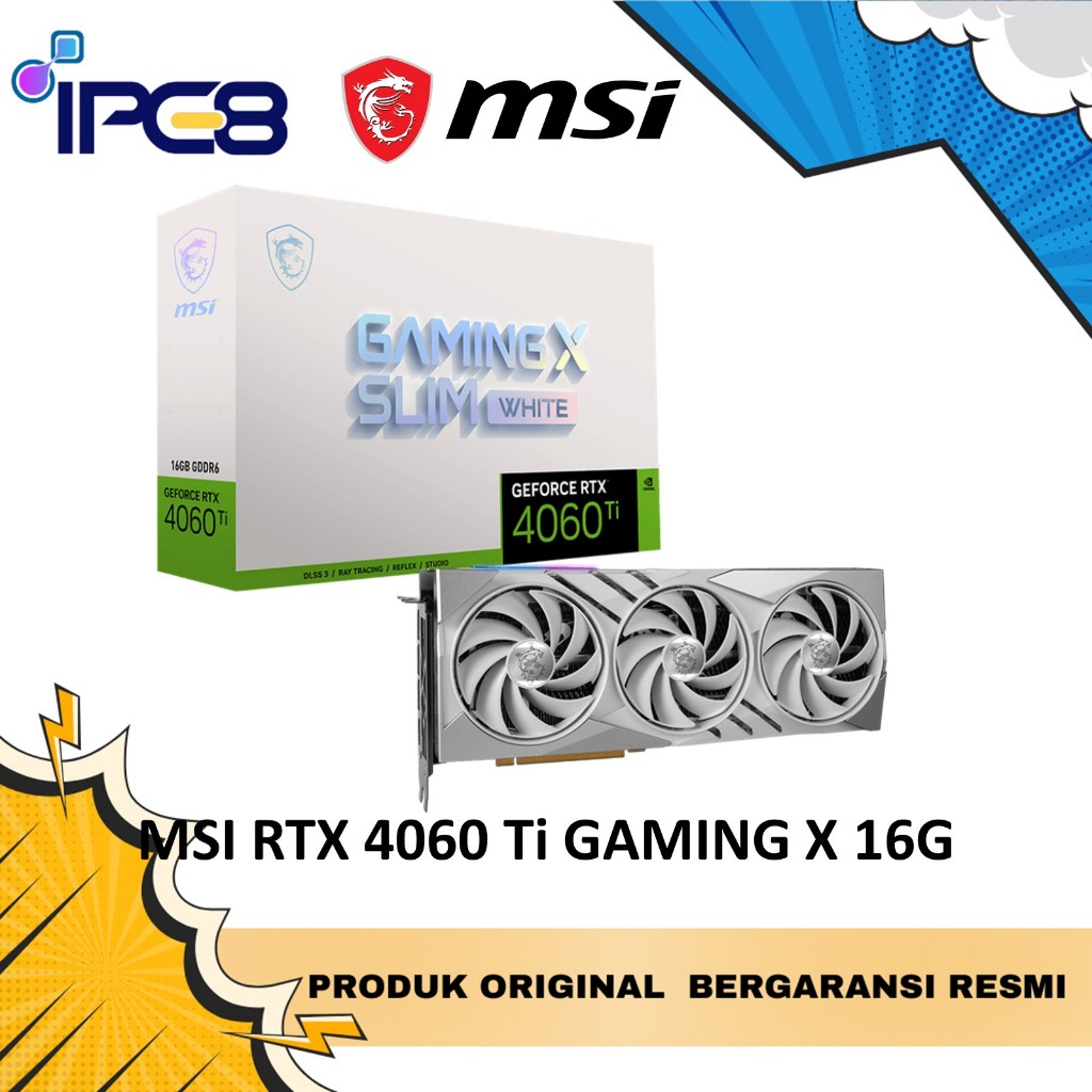 MSI VGA GAMING GEFORCE RTX 4060 Ti GAMING X SLIM WHITE 16GB GDDR6 / MSI RTX 4060Ti GAMING X SLIM WHI