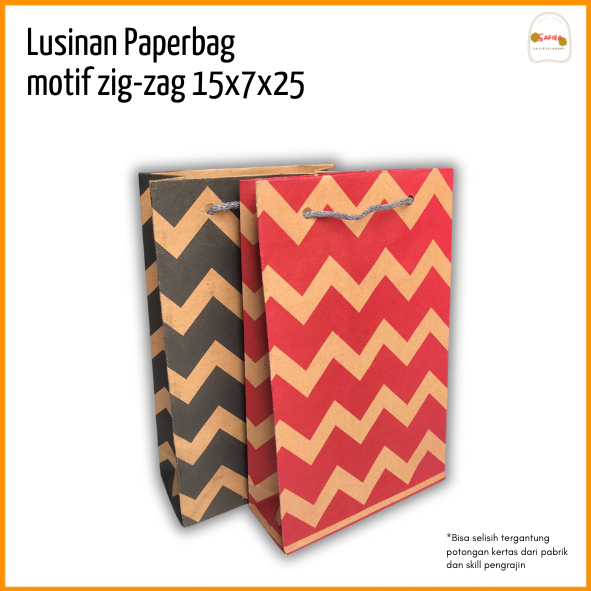 

[LUSINAN] PAPERBAG WAFER MOTIF ZIG ZAG UK 15 × 25/ PAPERBAG HAJATAN SOUVENIR UNIK TAS KERTAS CRAFT WAFER TEH MURAH KANTONG KERTAS PAPERBAG HAJATAN GOODIE BAG