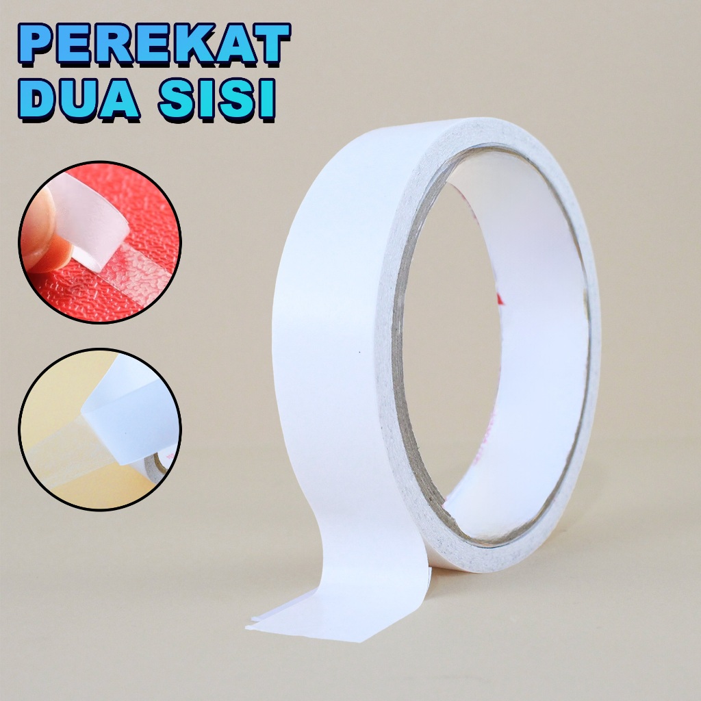 

Double Tape Dua Sisi Ukuran 25mm / 10mm Perekat Bolak Balik Double Tape Multifungsi Terbaru LD-24