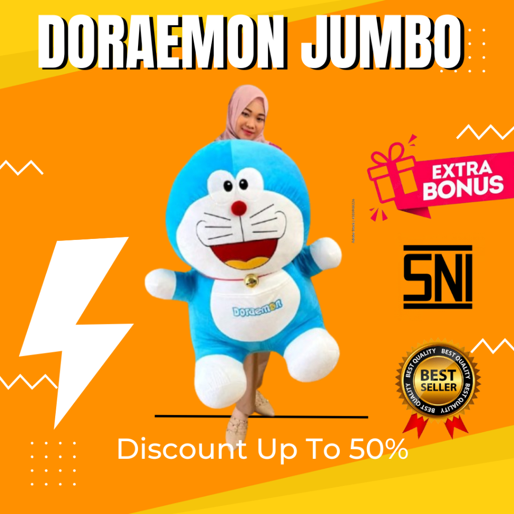 BONEKA DORAEMON JUMBO 1 Meter GIANT untuk kado ulang tahun anak pacar teman laki perempuan pria wani