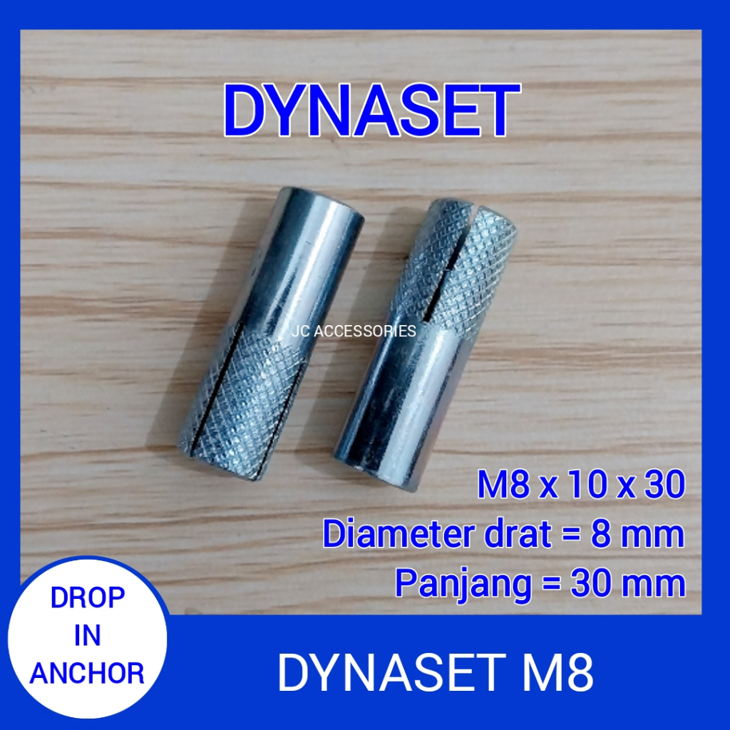 DYNASET M8 DINASET M8 DROP IN ANCHOR M8 DYNASET 8mm DYNASET 8 mm DINASET 8mm DINASET 8 mm