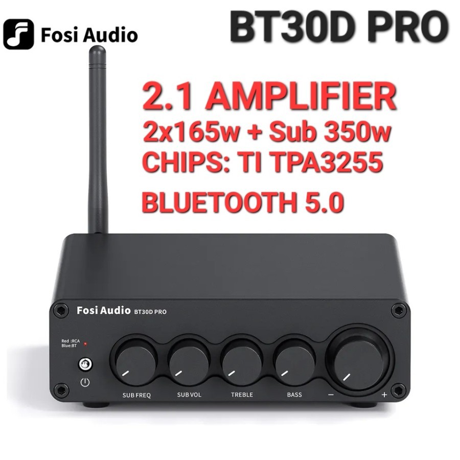 FOSI AUDIO BT30D PRO Class D 2.1 Amplifier TPA3255 2x165w+Sub350w