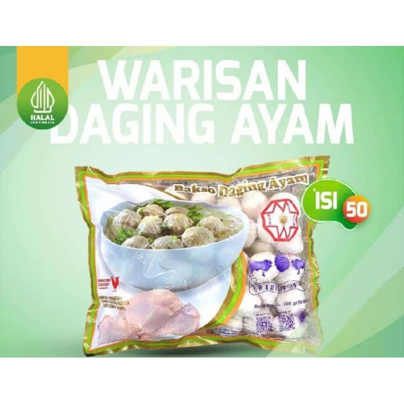 

Bakso daging ayam warisan 50 butir HALAL