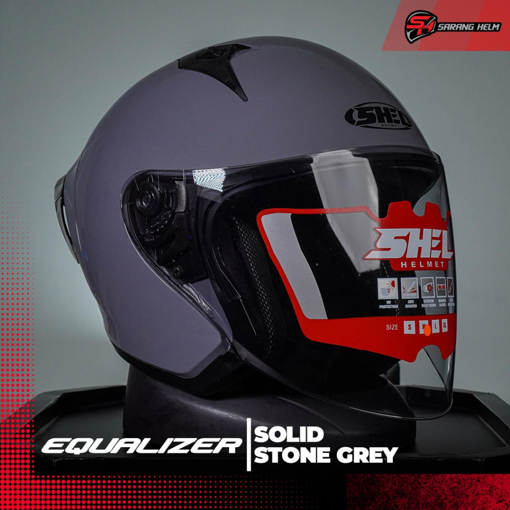 SHEL EQUALIZER SOLID - Helm Half Face | SHEL | Equalizer | Shel Equalizer | Shel Polos | Helm Polos|