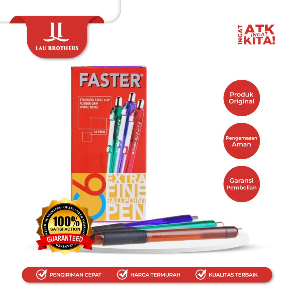 

FASTER PULPEN BALLPOIN/ BALL PEN C6 FINE (1LSN/ 12PCS)