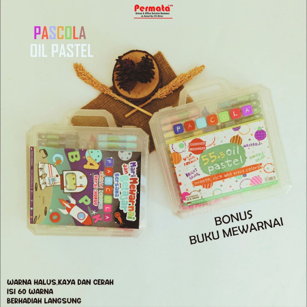 

CRAYON/KRAYON PASCOLA 50 + 5 WARNA BONUS BUKU MEWARNAI