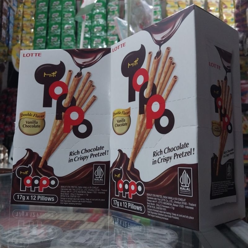 

Toppo Rich Chocolate in Crispy Prettzel Vanilla Chocolate 17g x 12 pillows