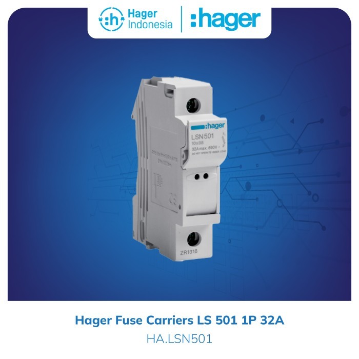 Hager Fuse Carrier 10x38mm / Rumah Fuse Keramik 10x38mm LSN501