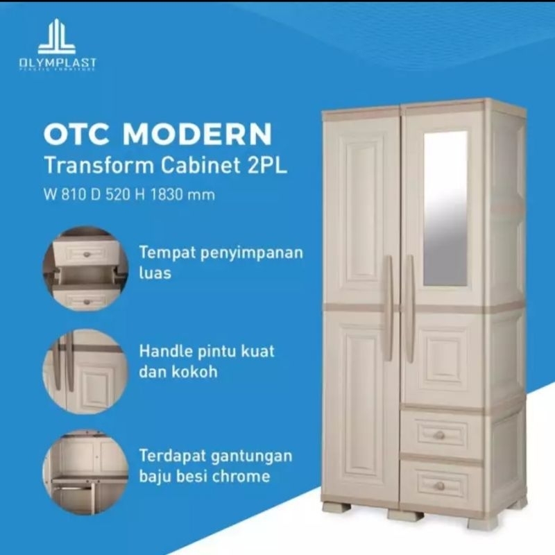 Lemari OTC 2 Pintu Kaca/Lemari Classic/Modern/Olymplast Cabinet/OTC 2P