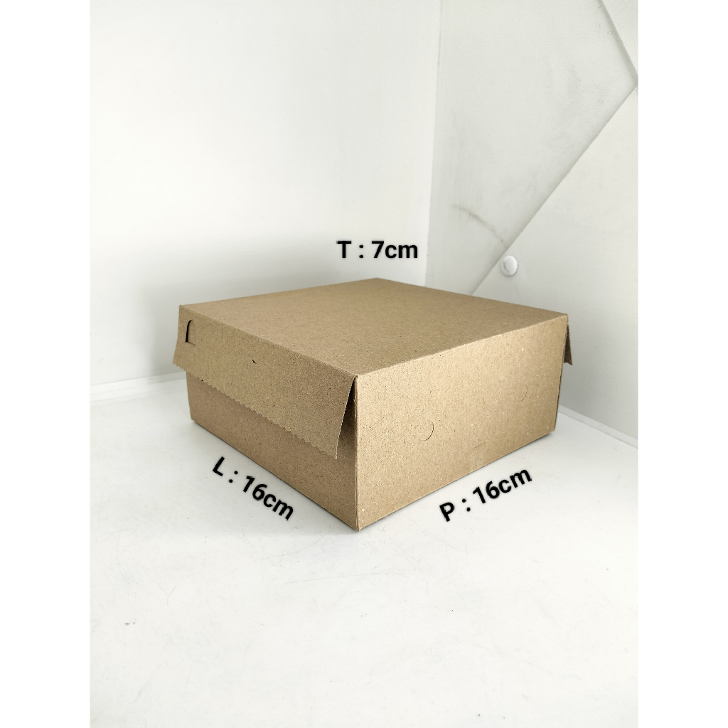 

25 PCS SNACK BOX 16X16X7 CM NON LAMINASI 275 GSM