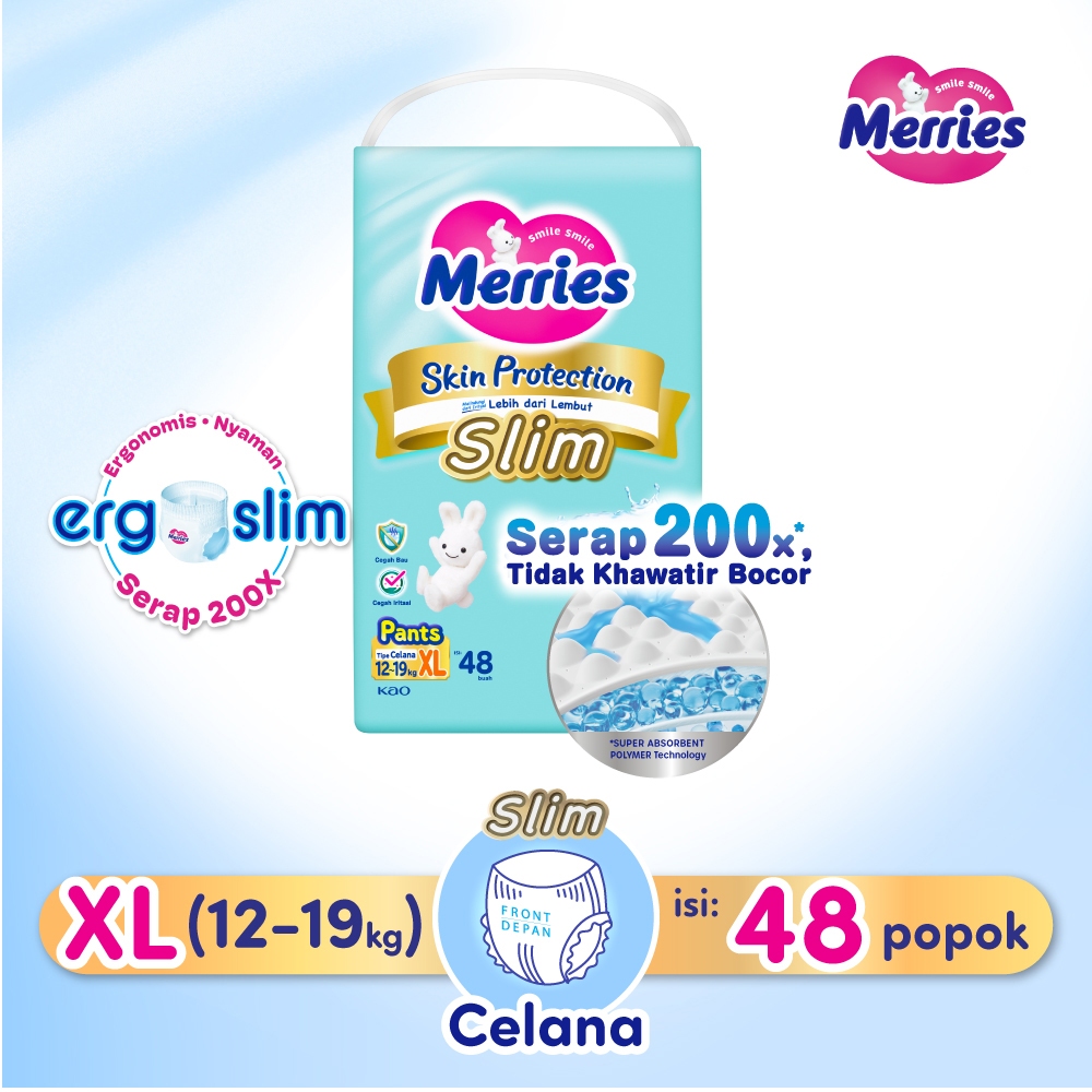 Merries Skin Protection Slim XL48 - Merries Popok Celana Skin Protection Slim XL 48