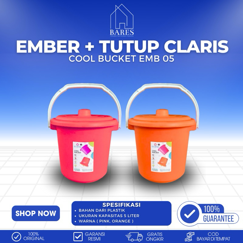 Ember Plastik + Tutup Claris 5 Liter