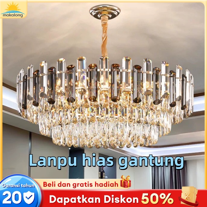 【Garansi 20 tahun】 Lampu Hias Gantung Kristal Akrilik Lampu Gantung Kristal Akrilik Bohlam Termasuk 
