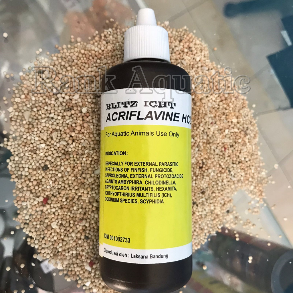 Obat Ikan Acriflavine HCL 100ml. Blitz ICHT ACRI. Obat Kuning ikan