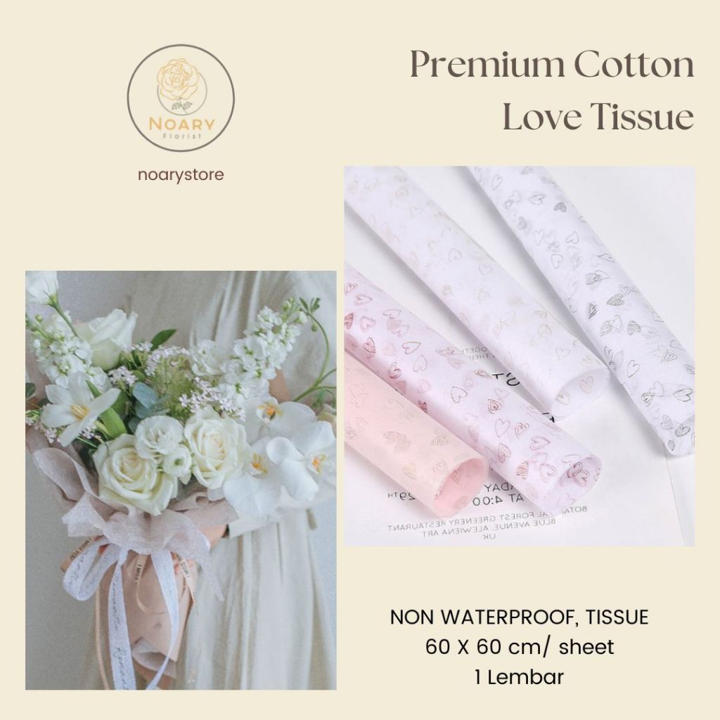 

PREMIUM COTTON LOVE TISSUE / Cotton Roll / Kain Roll / Tissue Paper / Kain tisu / Kain Katun / Kain Bunga / Kain Pembungkus Bunga / Cotton Flower / Bouquet / Roll Flower / Tille wrapping / Mesh Roll