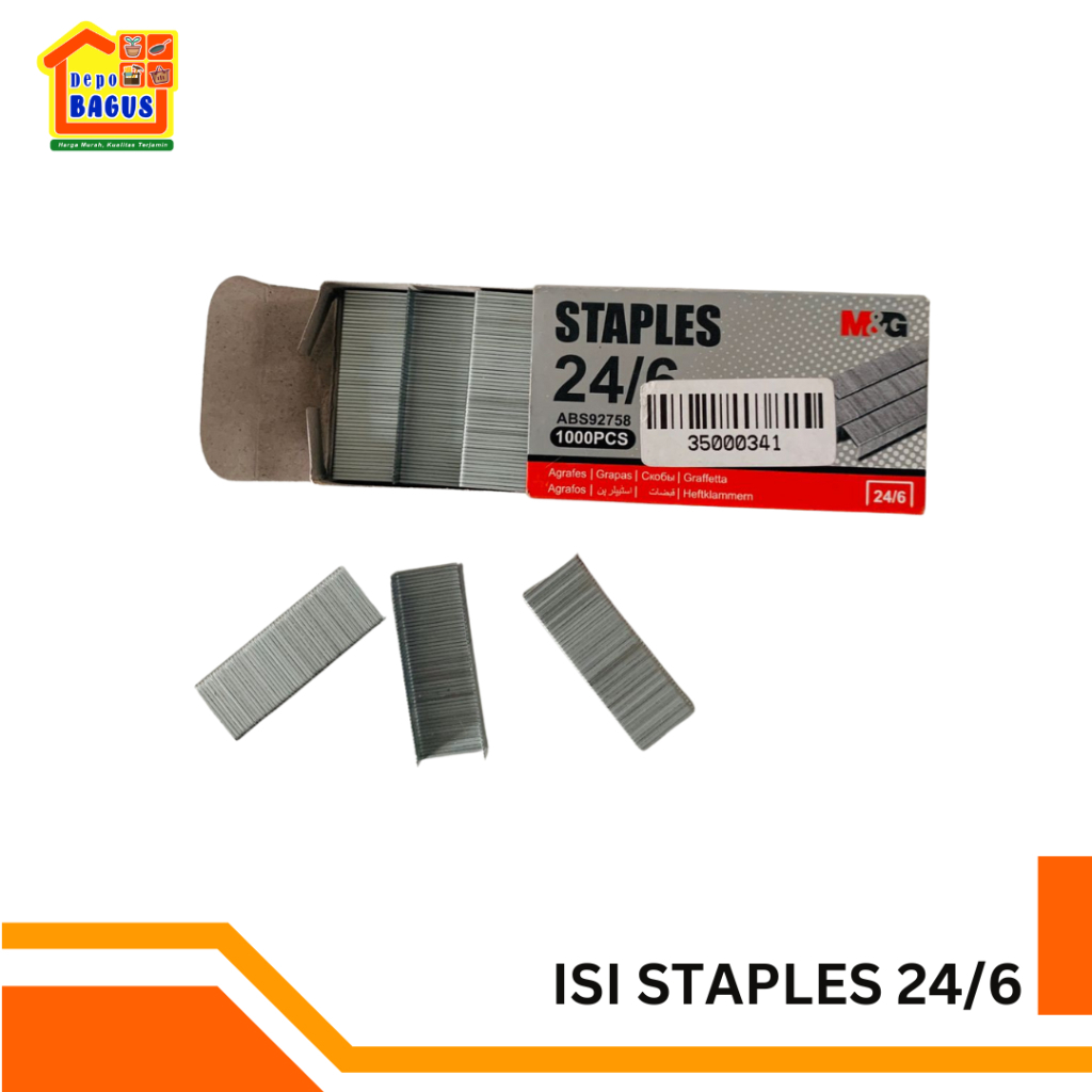 

Isi Staples Stainlees Ukuran 24/6 1000pcs