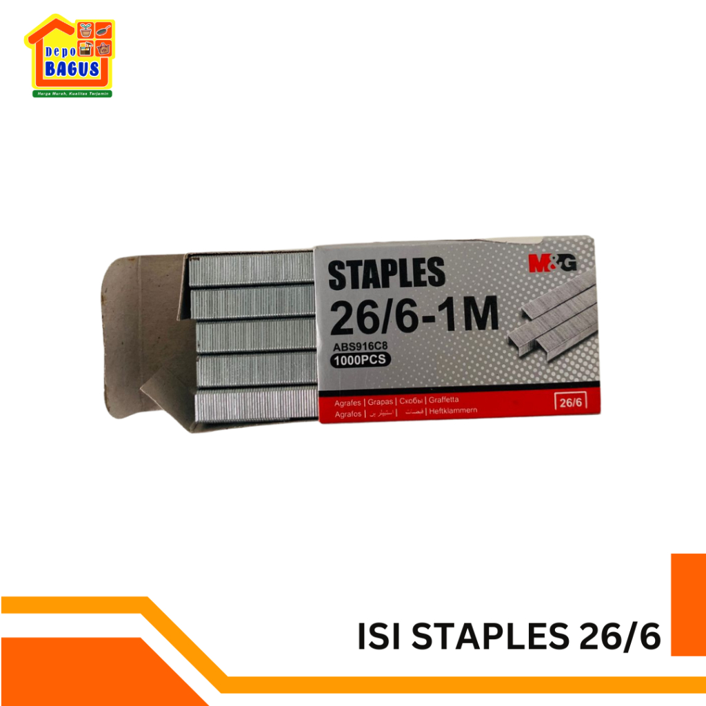 

Isi Staples Stainlees Ukuran 26/6 1000pcs