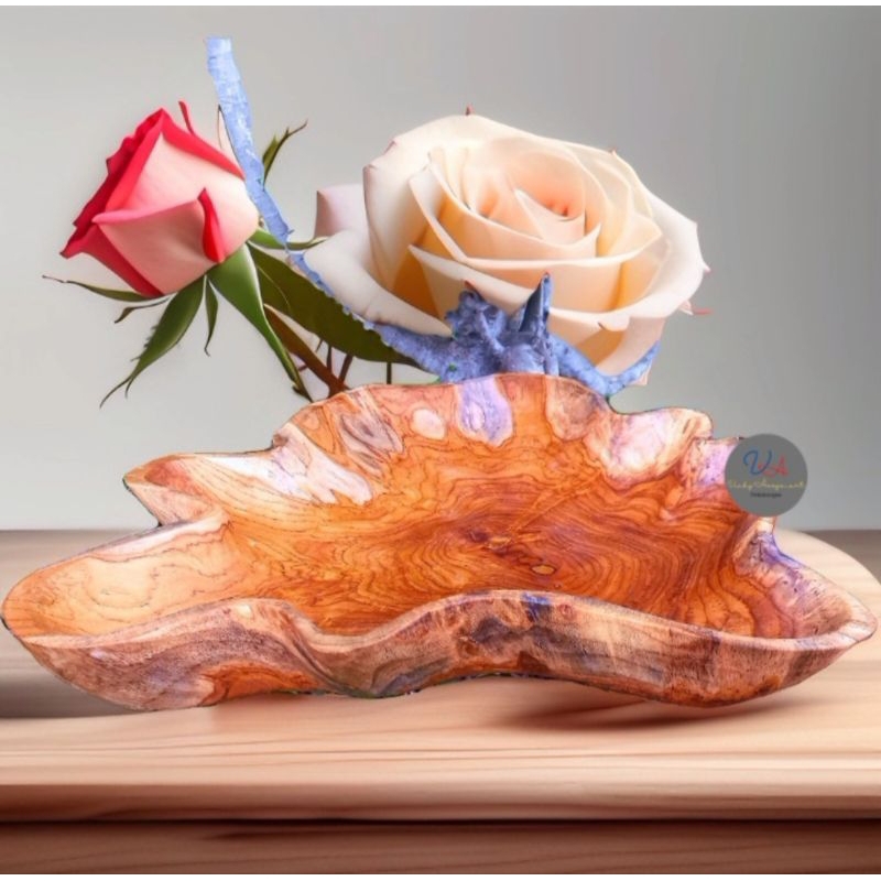 MANGKOK KERANG KAYU JATI d50 x 7 / MANGKOK BUAH BENTUK KERANG / MANGKOK KAYU JATI KERANG / MANGKOK J