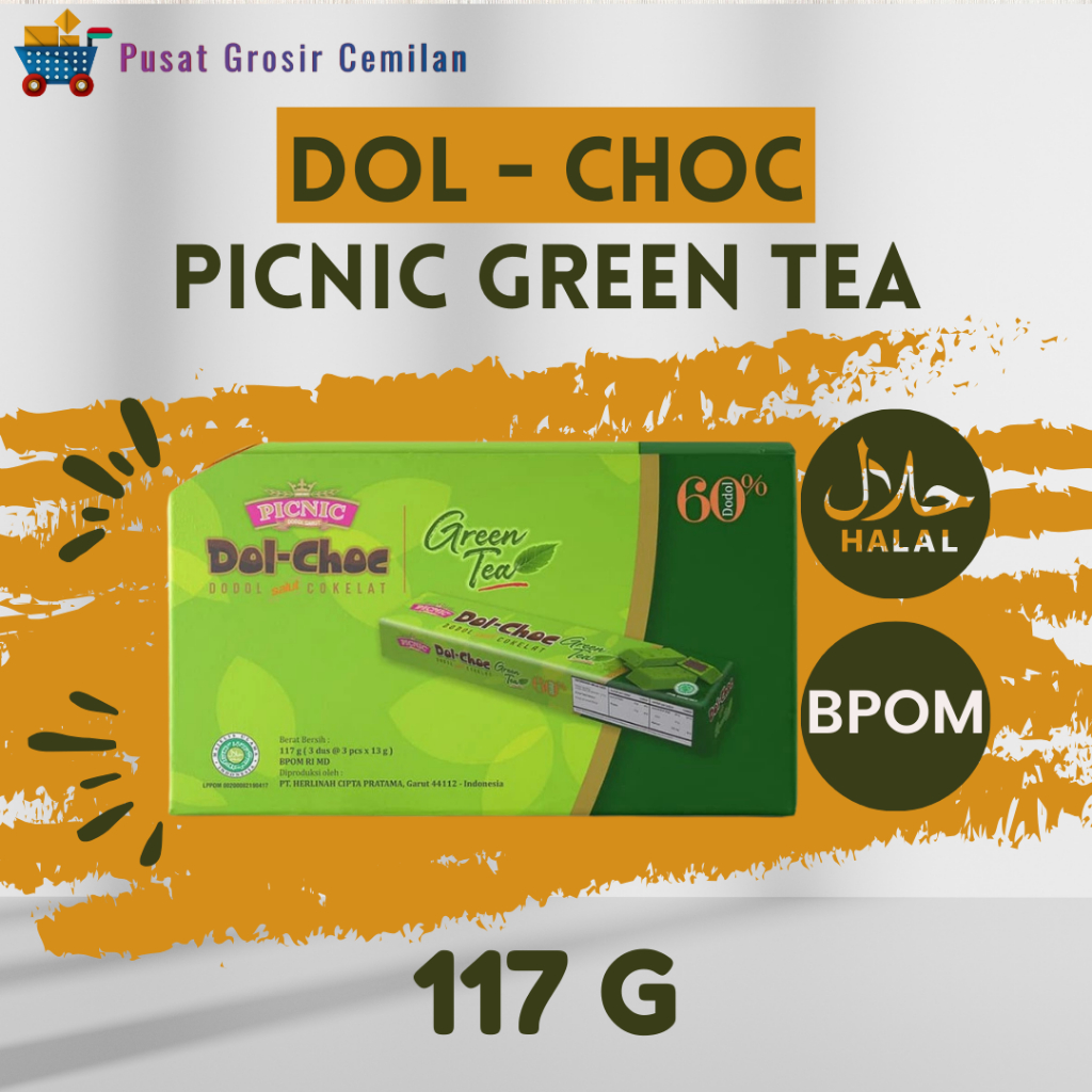 

Dodol Garut Picnic Green Tea Dol-Choc Green Tea 117g Dodol Garut Rasa Green Tea