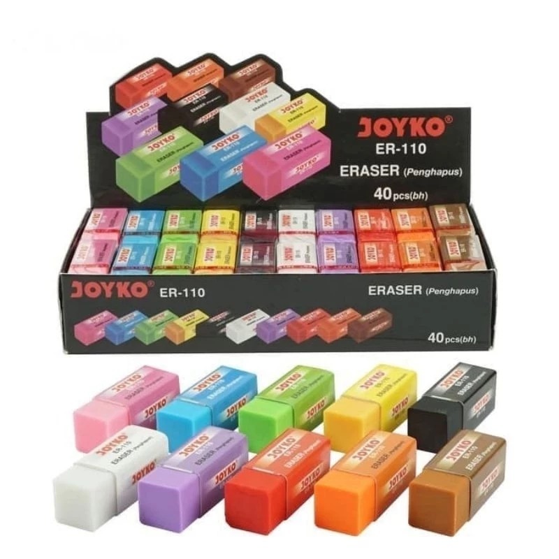 

Penghapus Pensil JOYKO ER-110| Eraser Colours| Penghapus Pensil Strip warna-warni | 1 BOX ( 40 PCS) TERMURAH