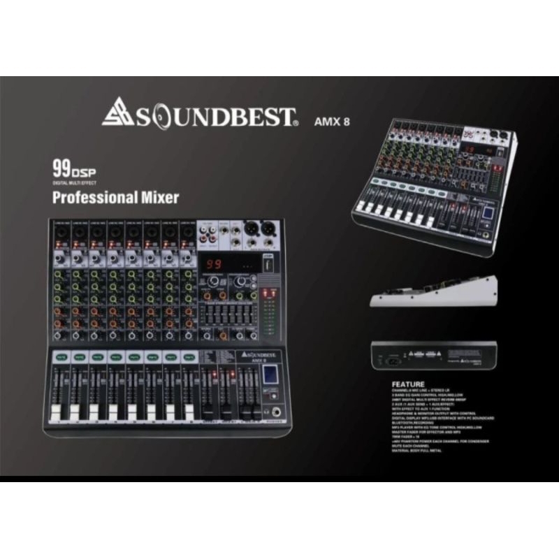 Mixser SOUNDBEST AMX 8 Original 8 Channel belutut