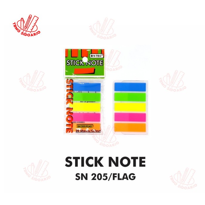 

TBMO V-Tec Sticky Note SN-205 / Flag / Pembatas Buku Warna Warni