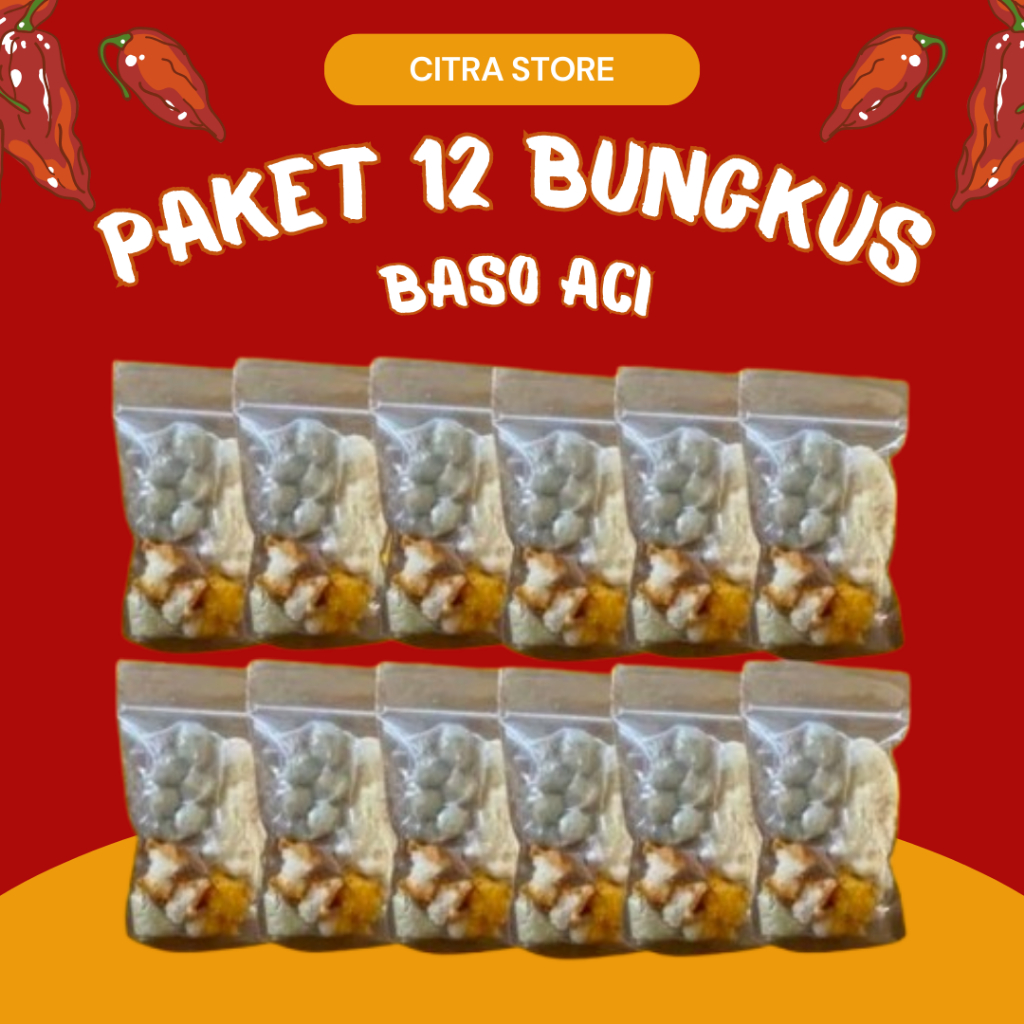 

PAKET 12 BUNGKUS BASO ACI TEH CITRA INSTAN HOME MADE