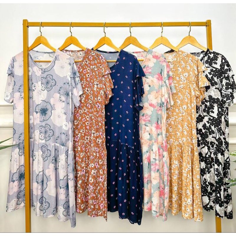 Daster ruffle viral busui/Daster viral rayon premium