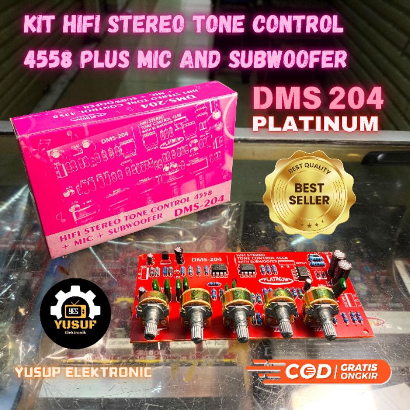 KIT SOUND STEREO TONE CONTROL PLUS MIC AND SUBWOOFER DMS 204 PLATINUM