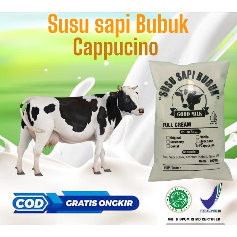 susu sapi Bubuk rasa cappucino berat 1kilo