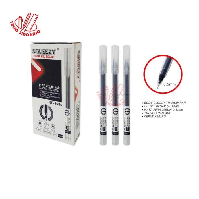 

TBMO ( 1 Pack ) Pulpen / Bolpoint Squeezy Gel Pen Besar 0.5mm GP-SQ04