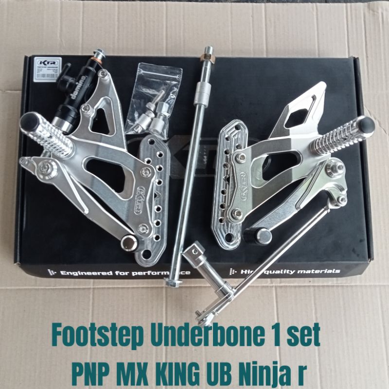 Paket 1 set Footstep Underbone MX king 150 V1 V2 UB ninja r Breket Cnc