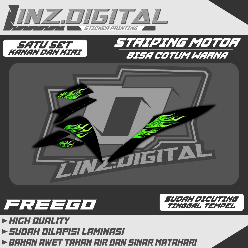 STRIPPING SIMPEL YAMAHA FREEGO API LIVERY SS R SUDAH DI CUTTING TINGGAL TEMPEL