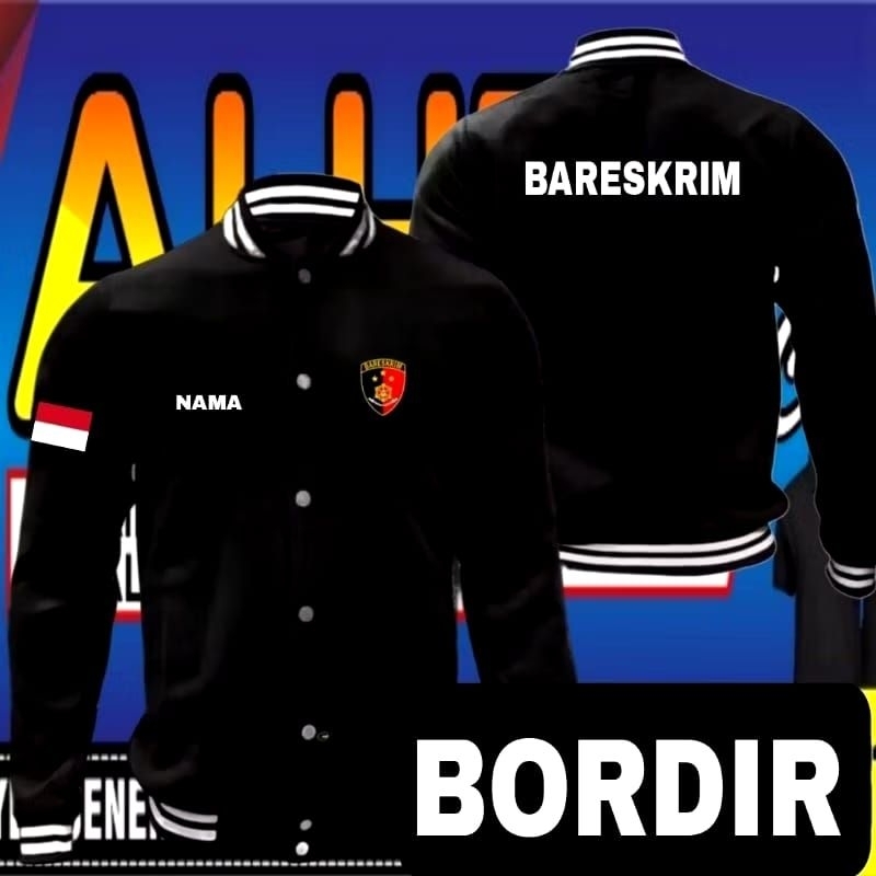 Jaket bordir Bareskrim jaket Bareskrim jaket varsity Bareskrim jaket baseball Bareskrim jaket kerja 
