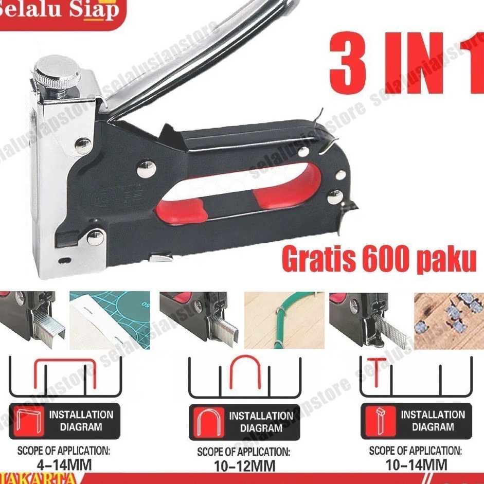 

Super Spesial Gratis 6 paku 3 In 1 Pistol Kuku Pistol Stapler Konstruksi Konstruksi Furnitur DIY Pelapis Pelapis Pistol Stapler Multifungsi Pistol Stapler Dekorasi Rumah Alat Pertukangan