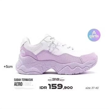 Preloved Aerostreet Aurora Lilac Lilac Putih - Sepatu Sneakers Casual Sport Wanita
