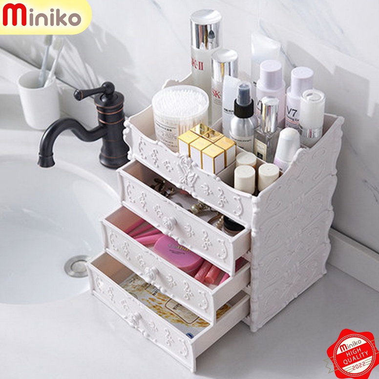 Toko Spesial Rak Kosmetik Putih Bermotif 2 dan 3 Tingkat Dan Rak Kosmetik Cermin  Rak Kosmetik Kaca 