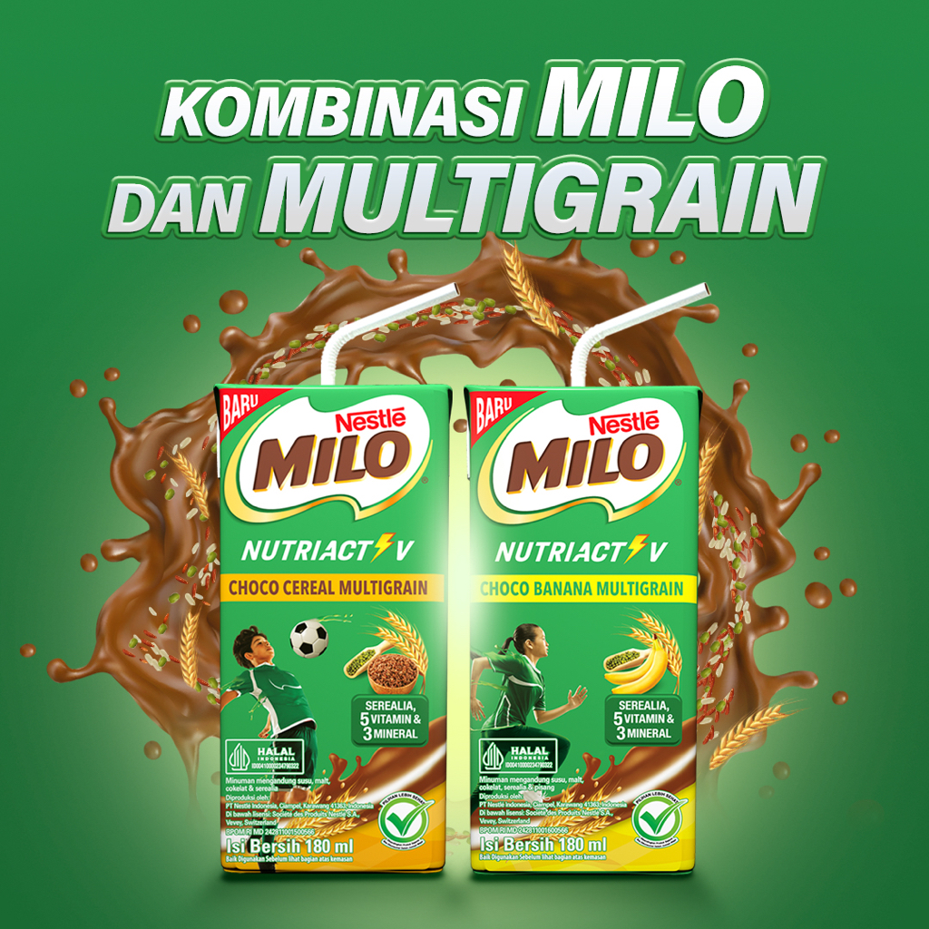 

Milo healthy drink susu uht choco banana / choco cereal 180 ml