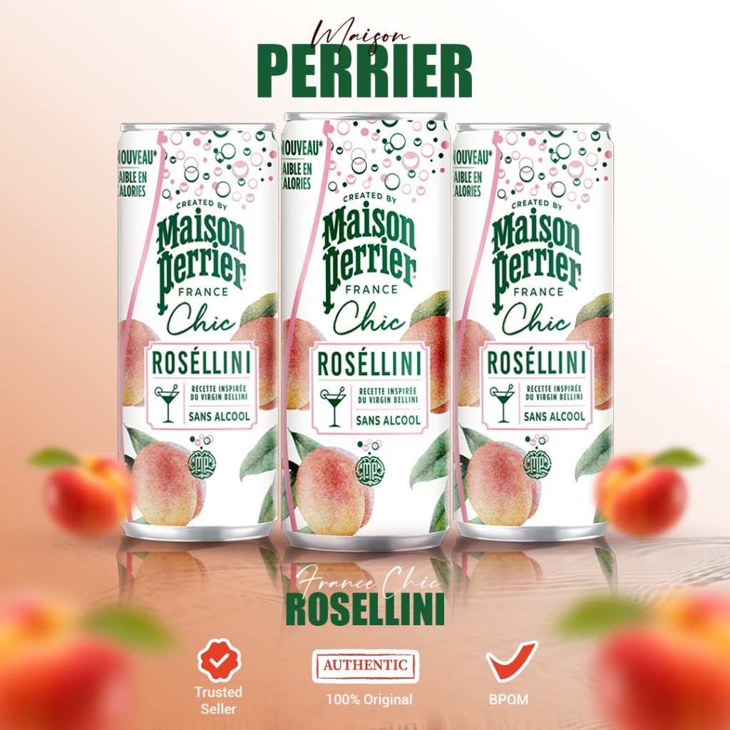 

Maison Perrier Carbonated Sparkling Mineral Water Chic Rosellini 250ml [24 Kaleng]