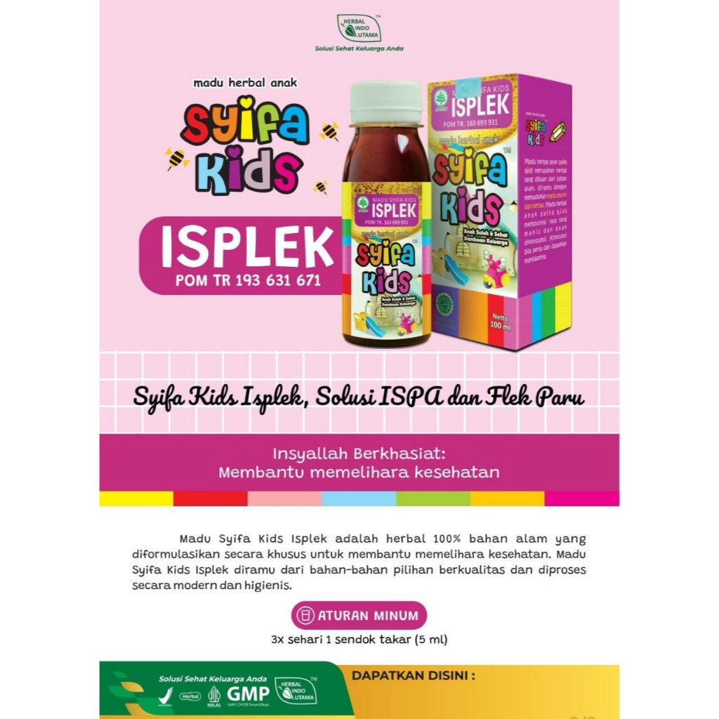 

Madu Herbal Anak Syifa Kids Isplek Ispa Dan Flek Paru Anak Herbal Indo Utama Asli Terlaris