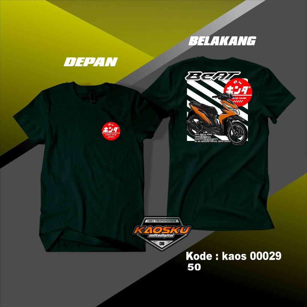 Kaos Motor Racing Beat Baju Otomotif Desain