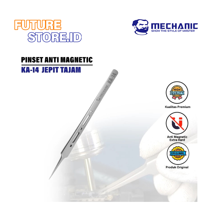 MICRON EXTRA SHARP TWEEZER Mechanic K14 - Pinset Tajam Anti Magnetic - Pinset Tahan Karat - Alat Ser