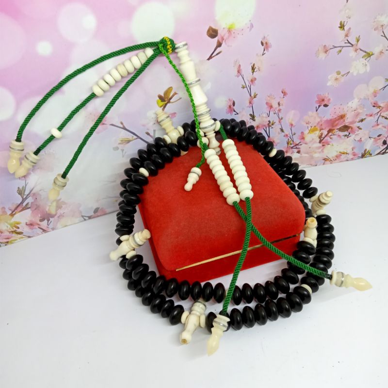 tasbih tijani yuser black kombinasi tulang kerbau S59