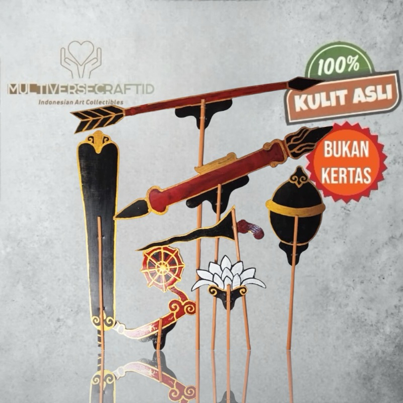 MULTIVERSECRAFTID Wayang Kulit - Wayang Gaman Bahan Mika Kuat Awet Nenggala Gada Wijaya Kusuma Cupu 