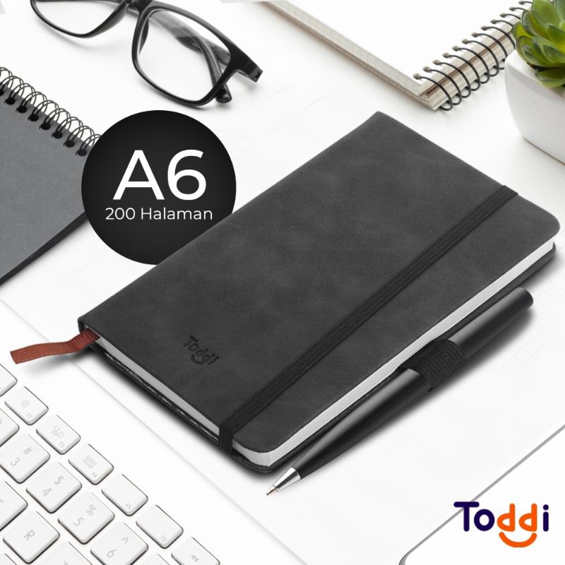 

R3S Taffhome Toddi Buku Catatan Harian Notebook With Pen Holder A6 - Lxy0133 - Black R3WS