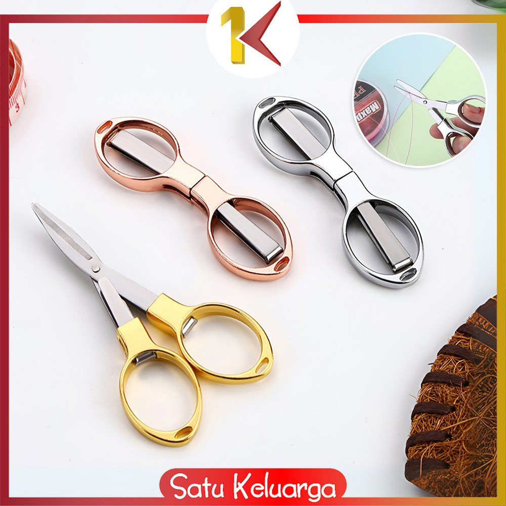 

SK-C1199 Gunting Lipat Portable Bahan Stainless Steel / Gunting Lipat Mini Gunting Travel Scissors Serbaguna Model Kacamata