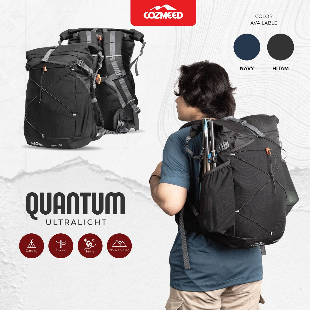 Cozmeed Tas Gunung Carrier Ultralight 36 + 5 Liter Ripstop Ringan Quantum