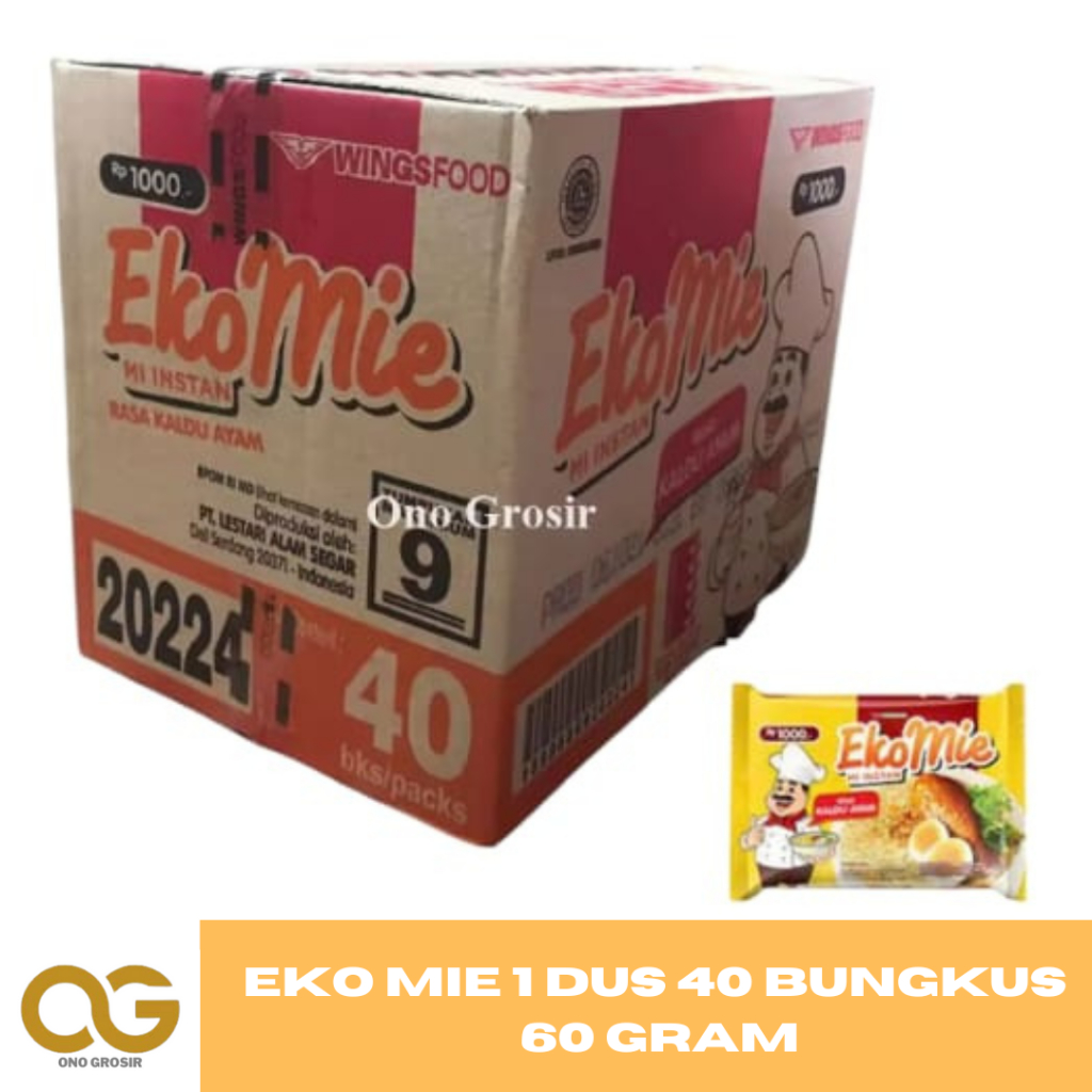 

Eko Mie Rasa Kaldu Ayam 1 Dus Isi 40 Bungkus 60 Gram EKOMIE KALDU AYAM - ONO GROSIR