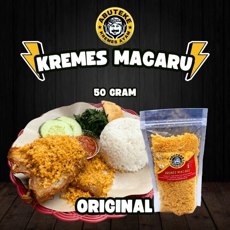 

Kremesan Ayam Viral Kremes Ayam Ungkep Abuteke MACARU - Kemasan Praktis Pouch 50gr Rasa Original